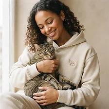 Maine Coon personalised pet portrait on a hoodie