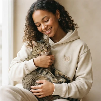 Embroidered Hoodie — personalised pet portrait mockup