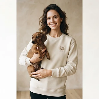 Embroidered Sweatshirt — personalised pet portrait mockup