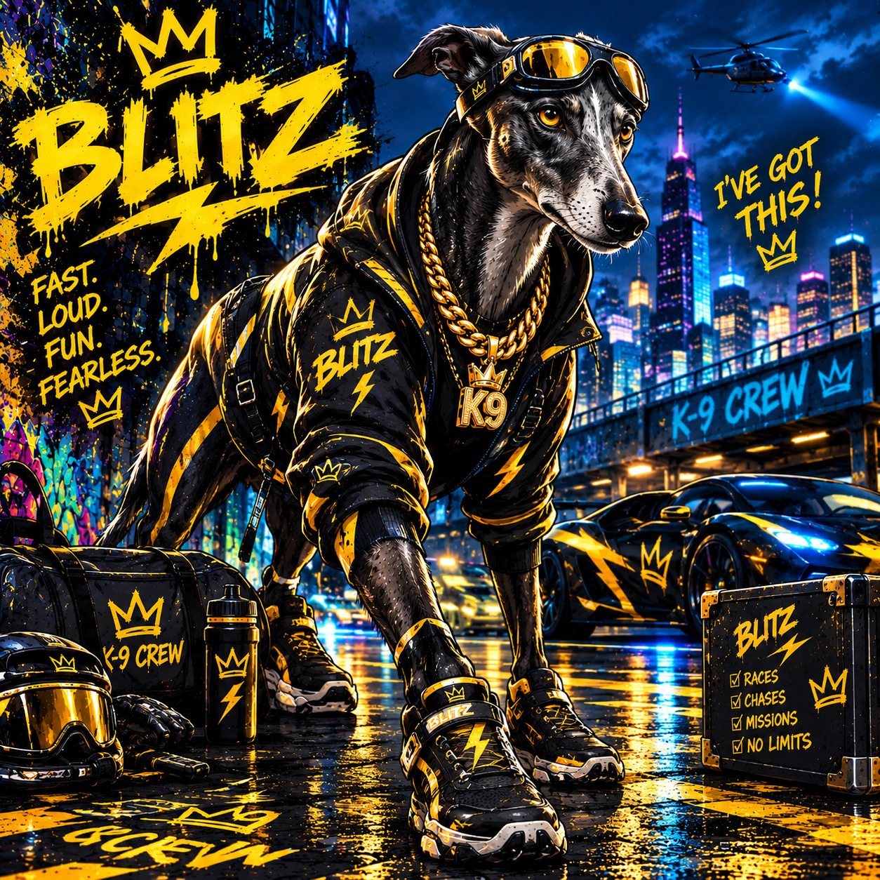 BLITZ — Greyhound, speed and action of the K-9 Crew