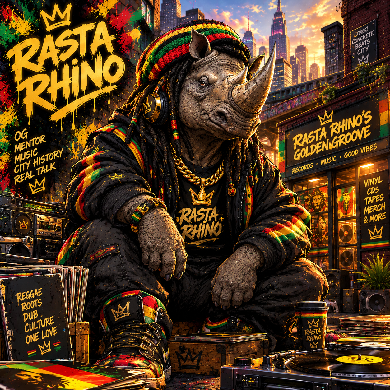 RASTA RHINO — Rhinoceros, OG mentor of the K-9 Crew
