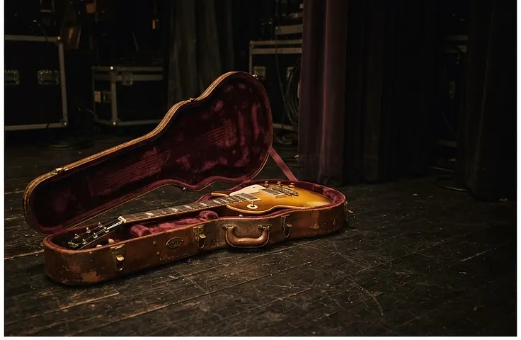 Gitara elektryczna w otwartym futerale