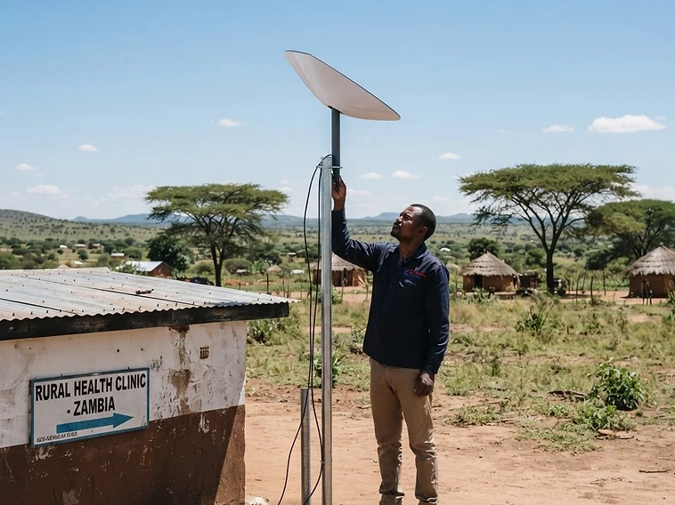 Starlink installation in Zambia