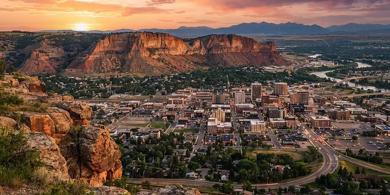 Billings, Montana below the Rimrocks at sunset