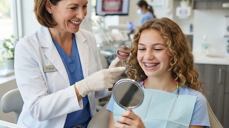 Orthodontist checking new job requests on his phone