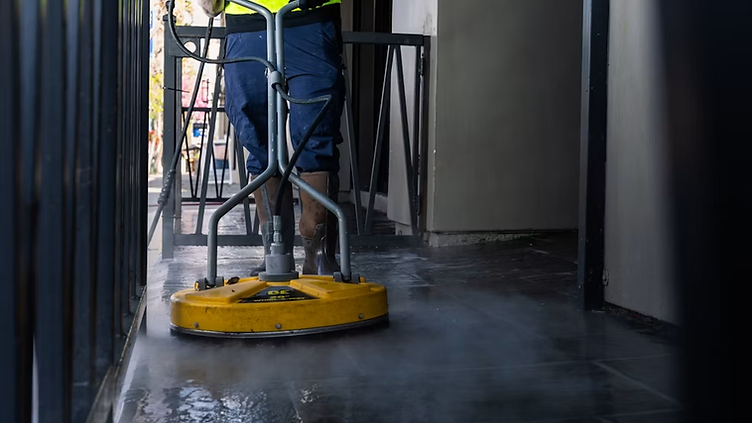 Cleaning Company checking new job requests on his phone
