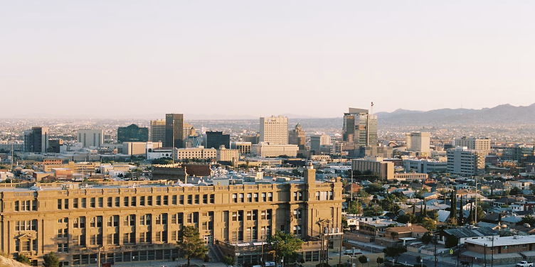 El Paso skyline at sunset with the Franklin Mountains