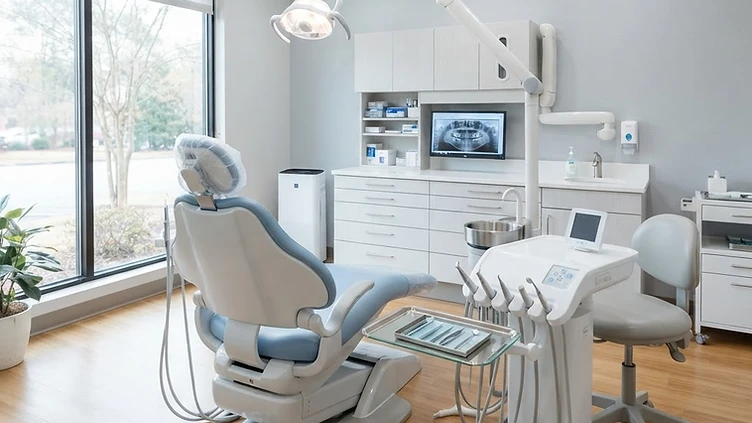Dental Practice checking new job requests on his phone