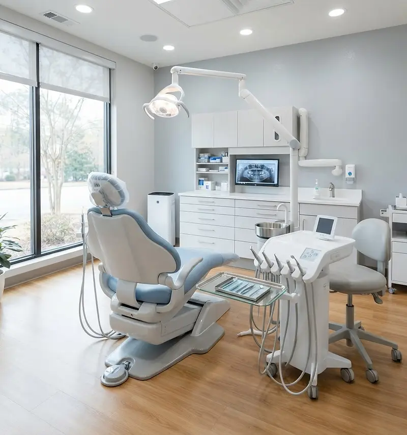 Dental website design: bright modern dental treatment room