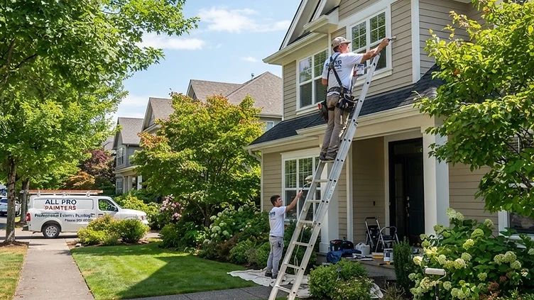 Painting Contractor checking new job requests on his phone