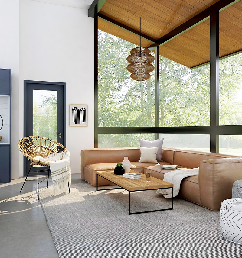 Interior designer website design: styled modern living room