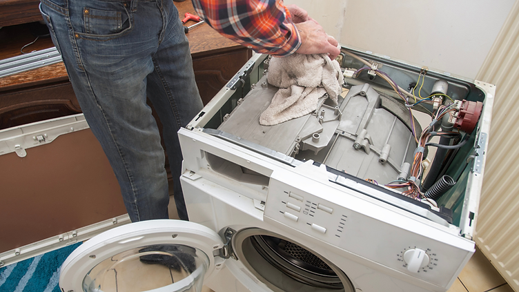 Appliance Repair checking new job requests on his phone