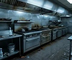 Kitchen Degreasing in a commercial restaurant kitchen