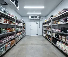 Walk-In Coolers in a commercial restaurant kitchen