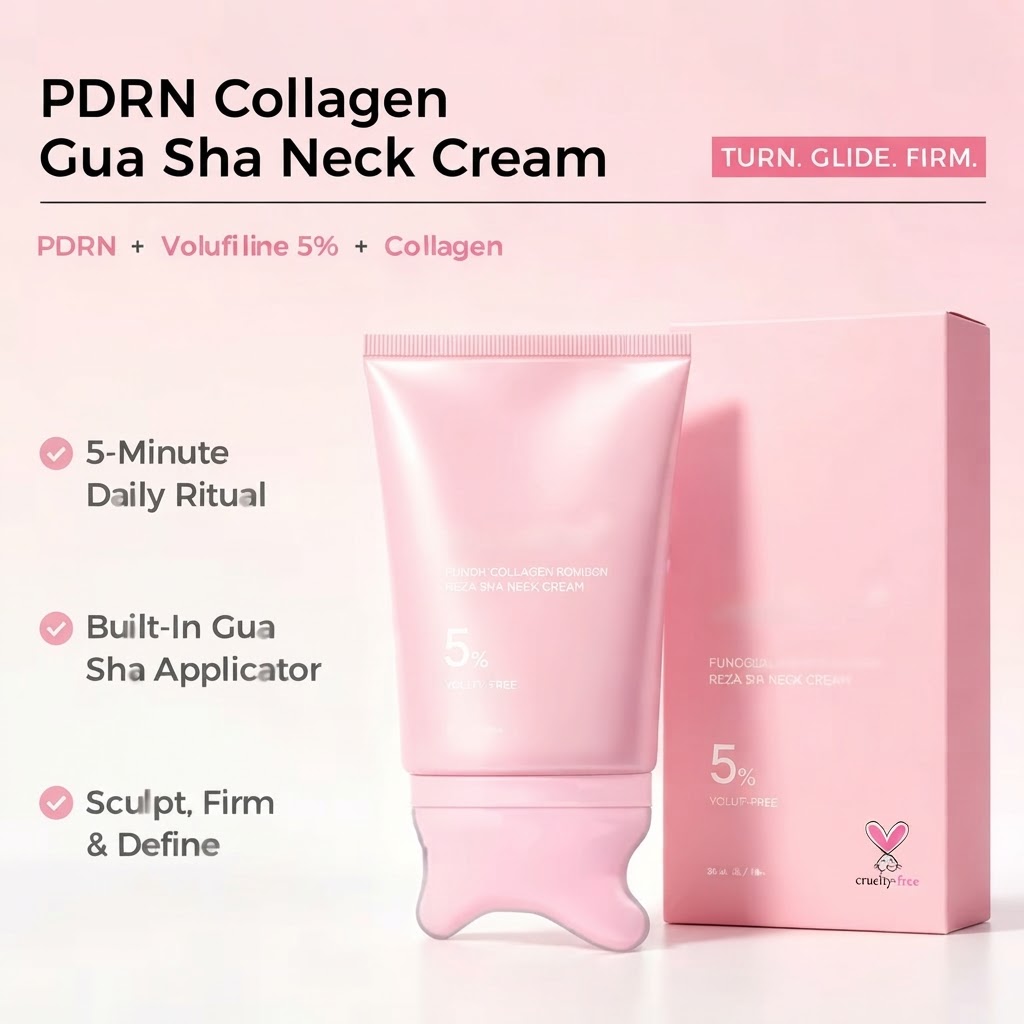 PDRN Collagen Neck Cream with Gua Sha Massager
