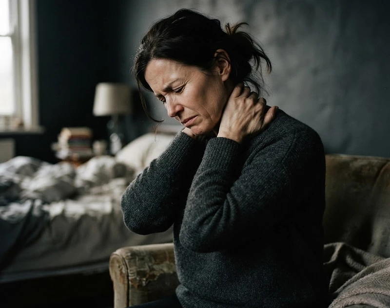 Patient holding their neck in pain after an auto accident