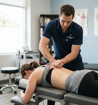 Dr. Roberts, DC performing a spinal adjustment