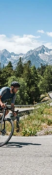 Cyclist riding a rural road