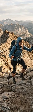 Hiker on a rocky trail