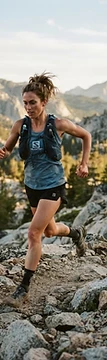 Trail runner on a Sierra Nevada dirt path