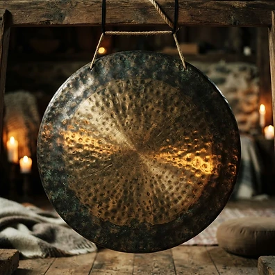 A candlelit gong at The Organ Barn