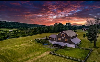 The Organ Barn at twilight