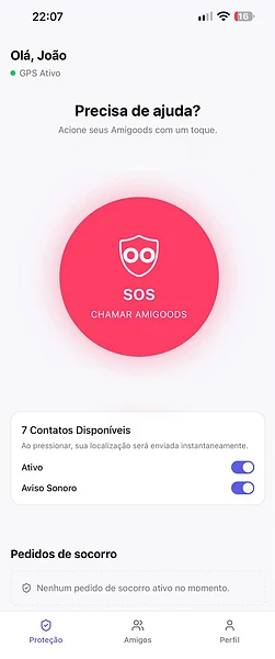 iGood protection screen with the SOS button