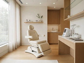 A refined dermatology treatment room