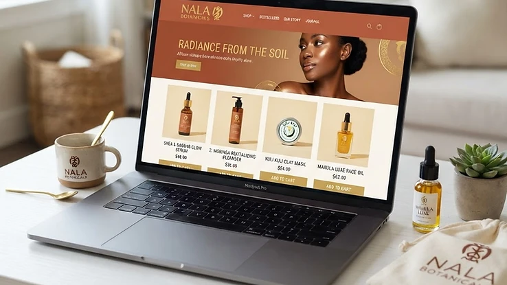 Maajab — African Skincare desktop mockup