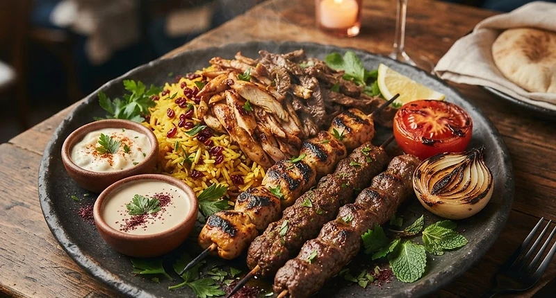 Lebanese catering spread
