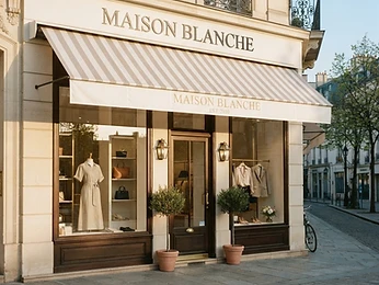 A beautiful sunlit boutique storefront