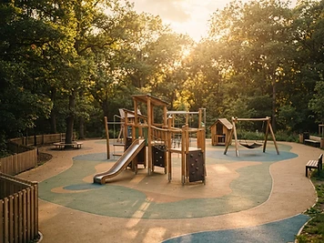 Empty sunlit playground