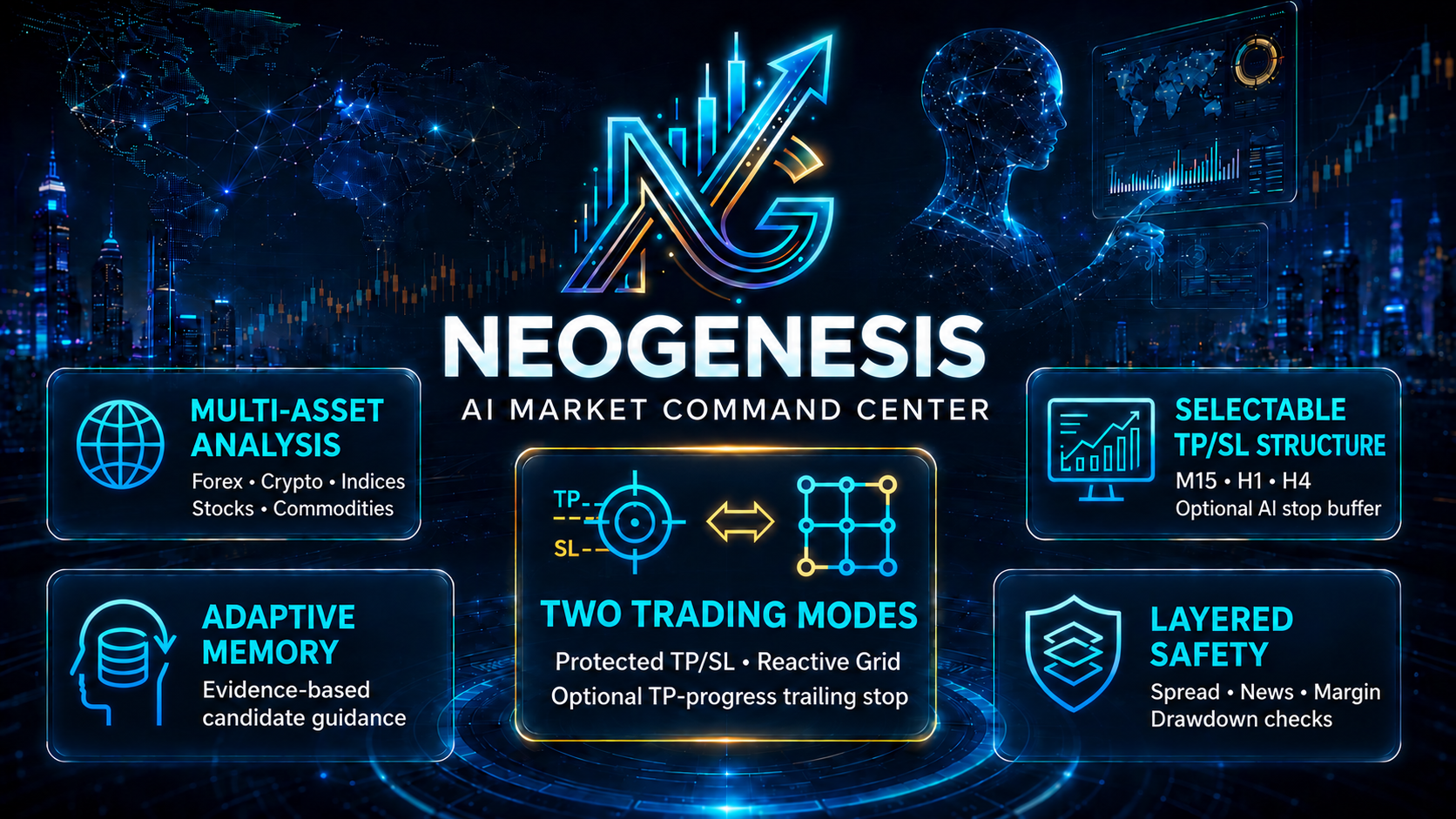 NeoGenesis — AI Market Command Center feature poster