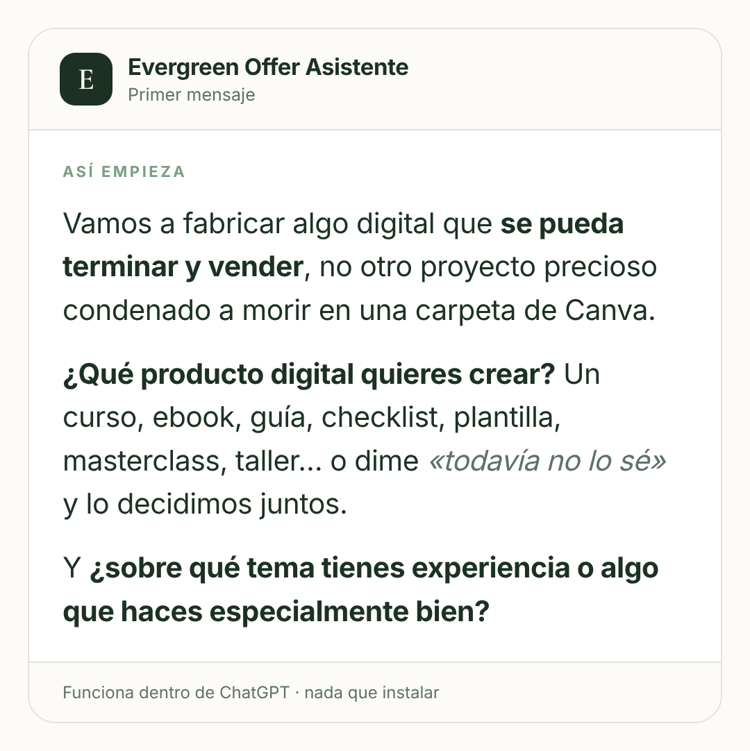 Primer mensaje del asistente