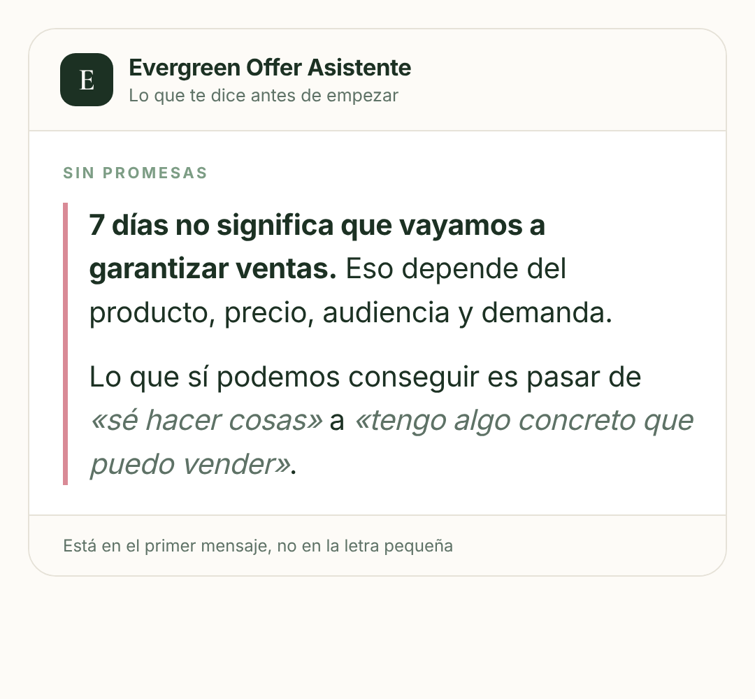 Lo que el asistente no promete