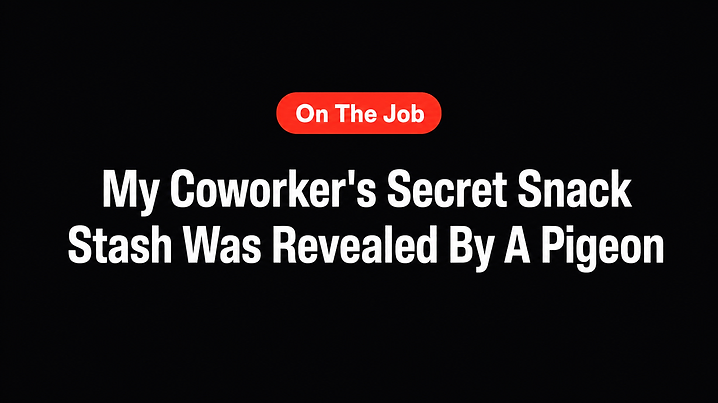 My Coworker's Secret Snack Stash Was Revealed By A Pigeon