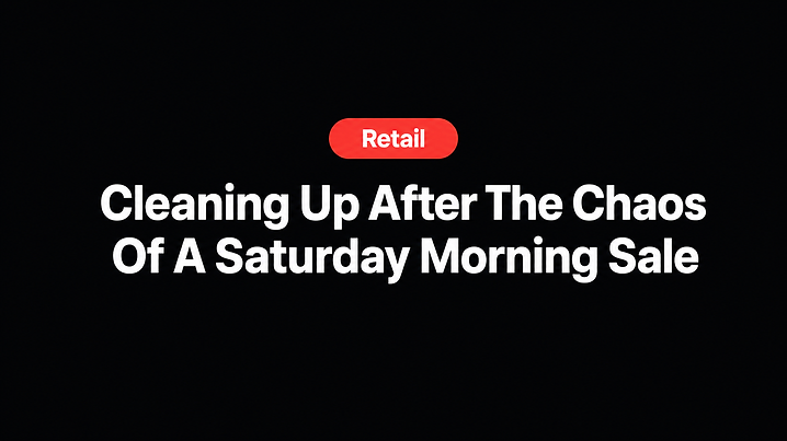 Cleaning Up After The Chaos Of A Saturday Morning Sale