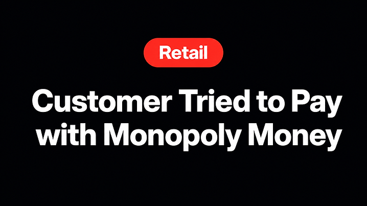 Customer Tried to Pay with Monopoly Money
