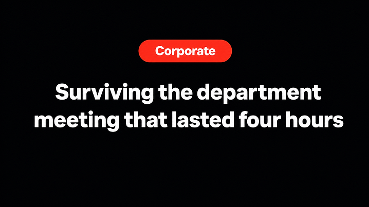 Surviving the department meeting that lasted four hours