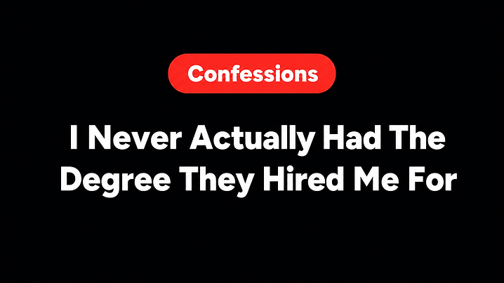 I Never Actually Had The Degree They Hired Me For