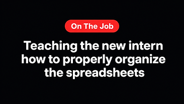 Teaching the new intern how to properly organize the spreadsheets