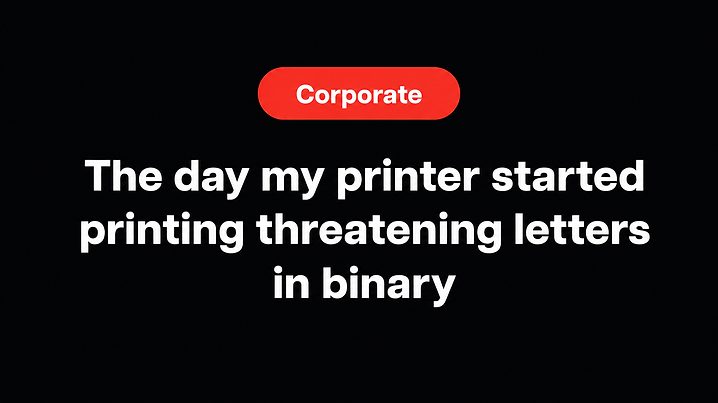 The day my printer started printing threatening letters in binary