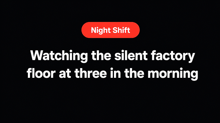 Watching the silent factory floor at three in the morning
