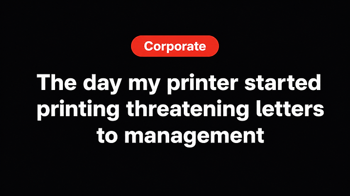 The day my printer started printing threatening letters to management