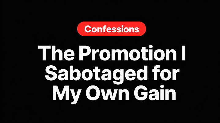 The Promotion I Sabotaged for My Own Gain