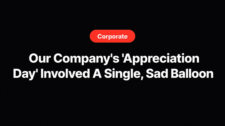 Our Company's 'Appreciation Day' Involved A Single, Sad Balloon