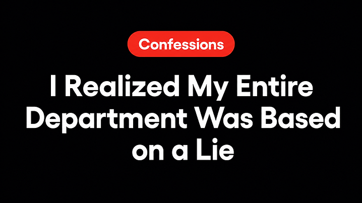 I Realized My Entire Department Was Based on a Lie