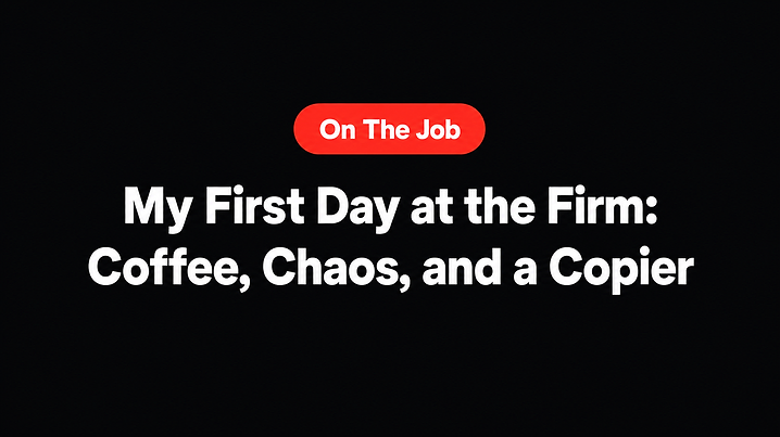 My First Day at the Firm: Coffee, Chaos, and a Copier