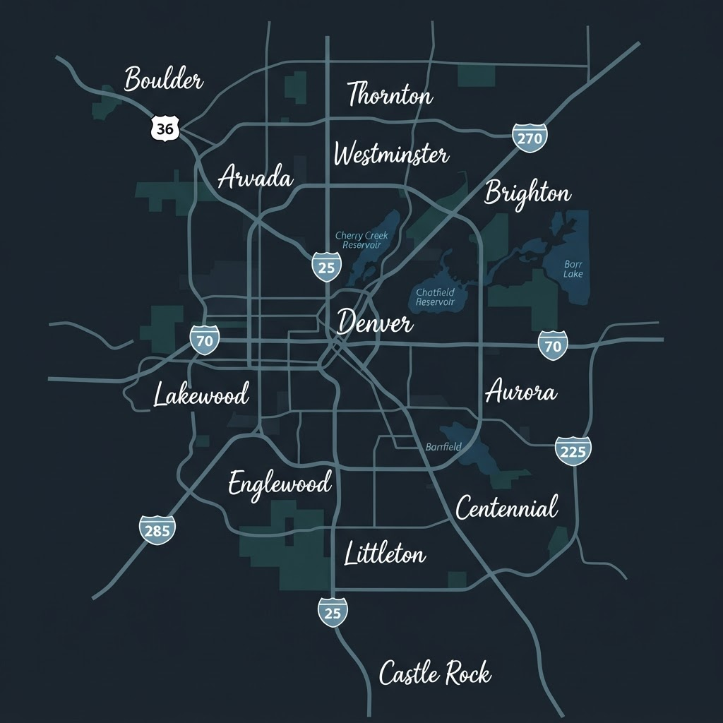 Denver metropolitan area delivery zones