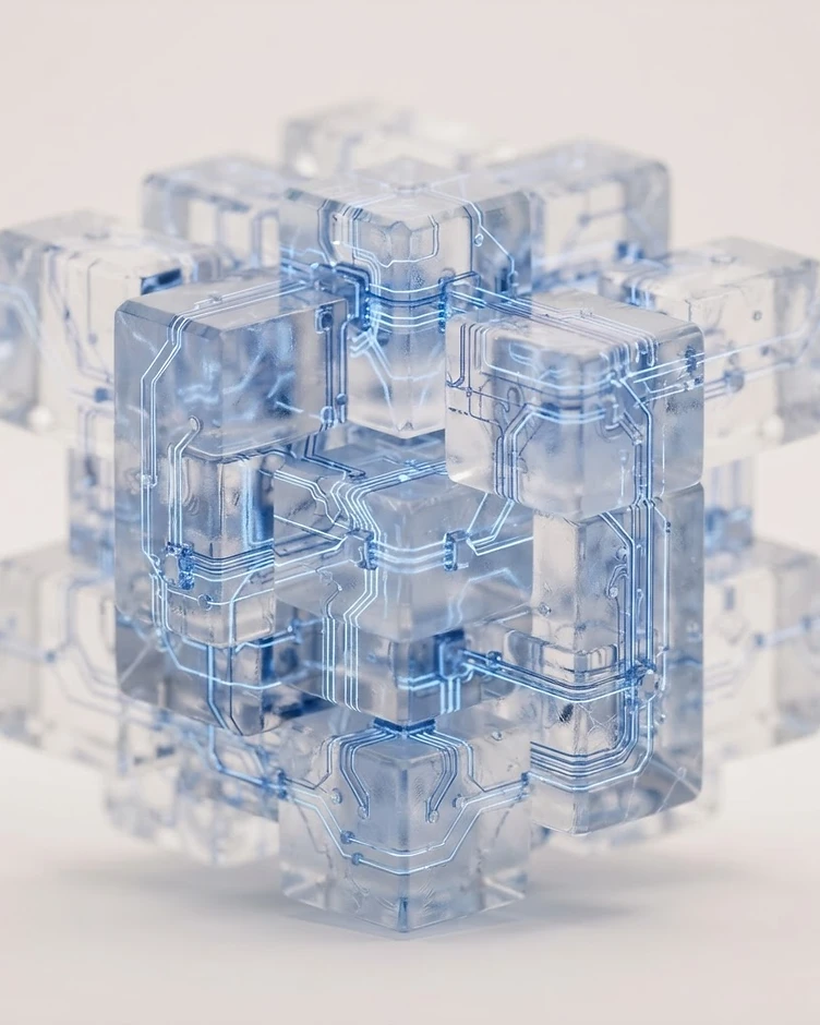 Crystalline glass network structure